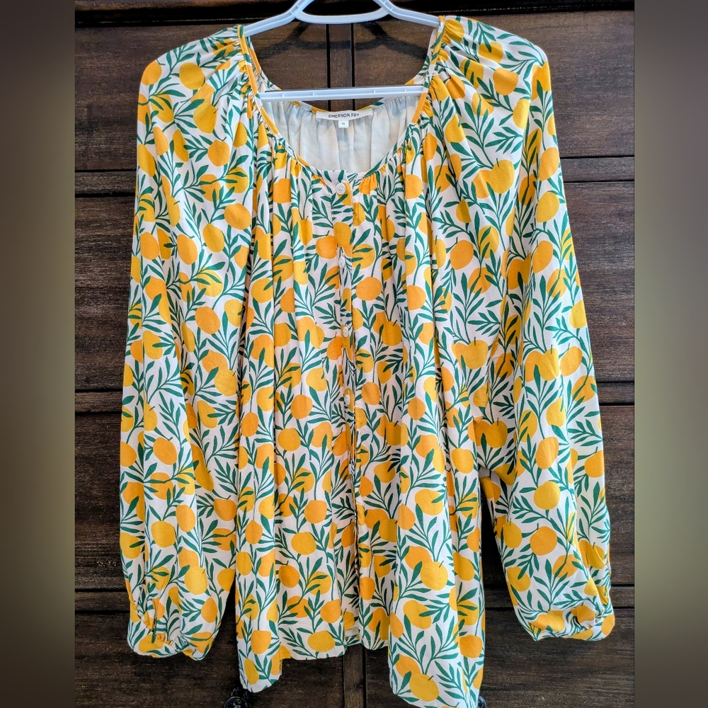 Emerson Fry Yellow Dot Blouse